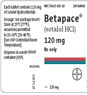 Betapace (Sotalol) 120mg Tablets