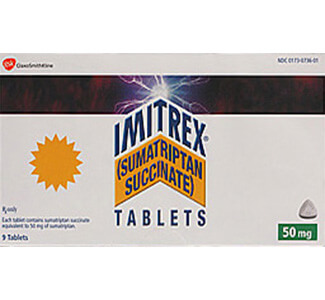 Imitrex Sumatriptan 50mg Tablets